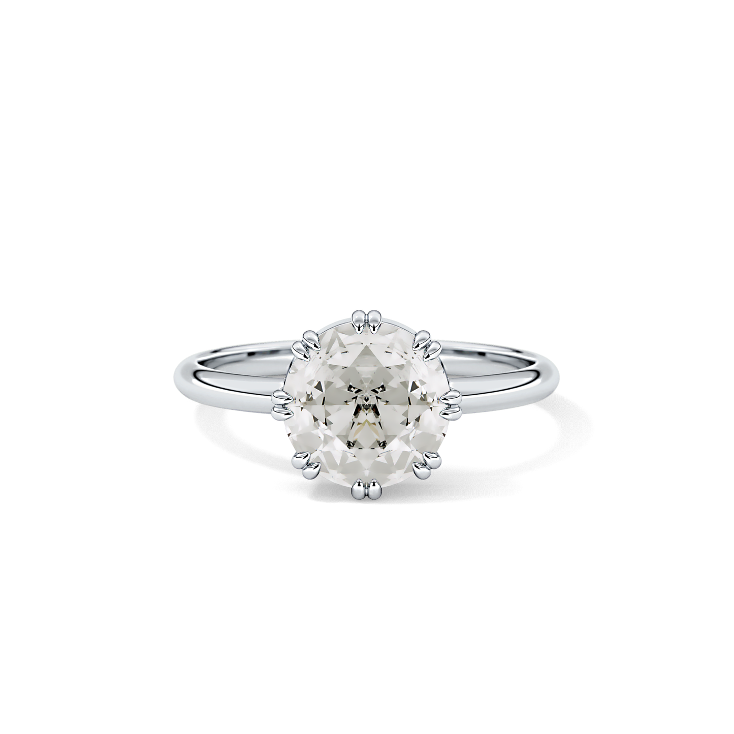 Rose Solitaire Lab Grown Engagement Ring