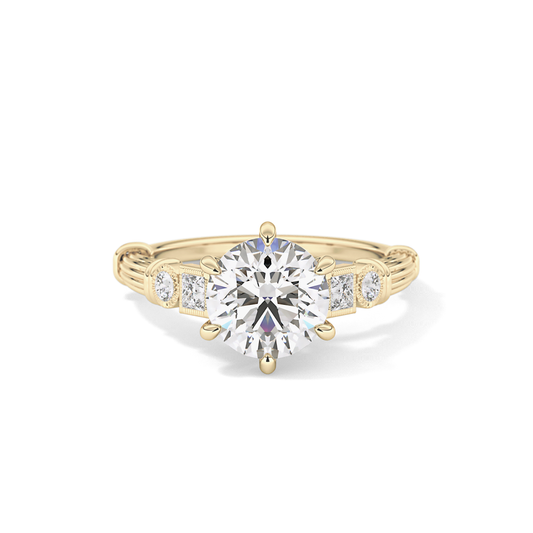 Round Cluster Lab Grown Diamond Engagement Ring
