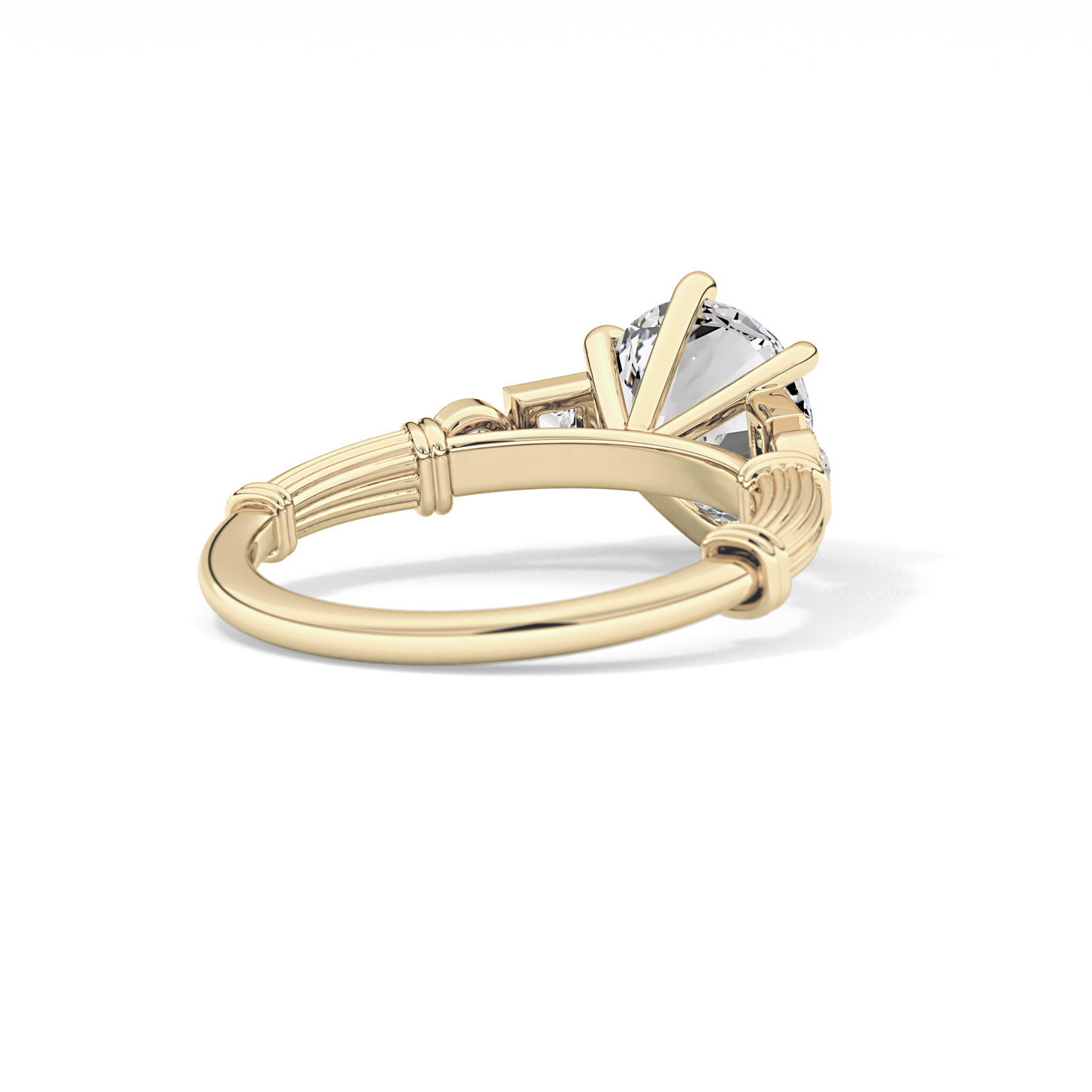 Round Cluster Lab Grown Diamond Engagement Ring