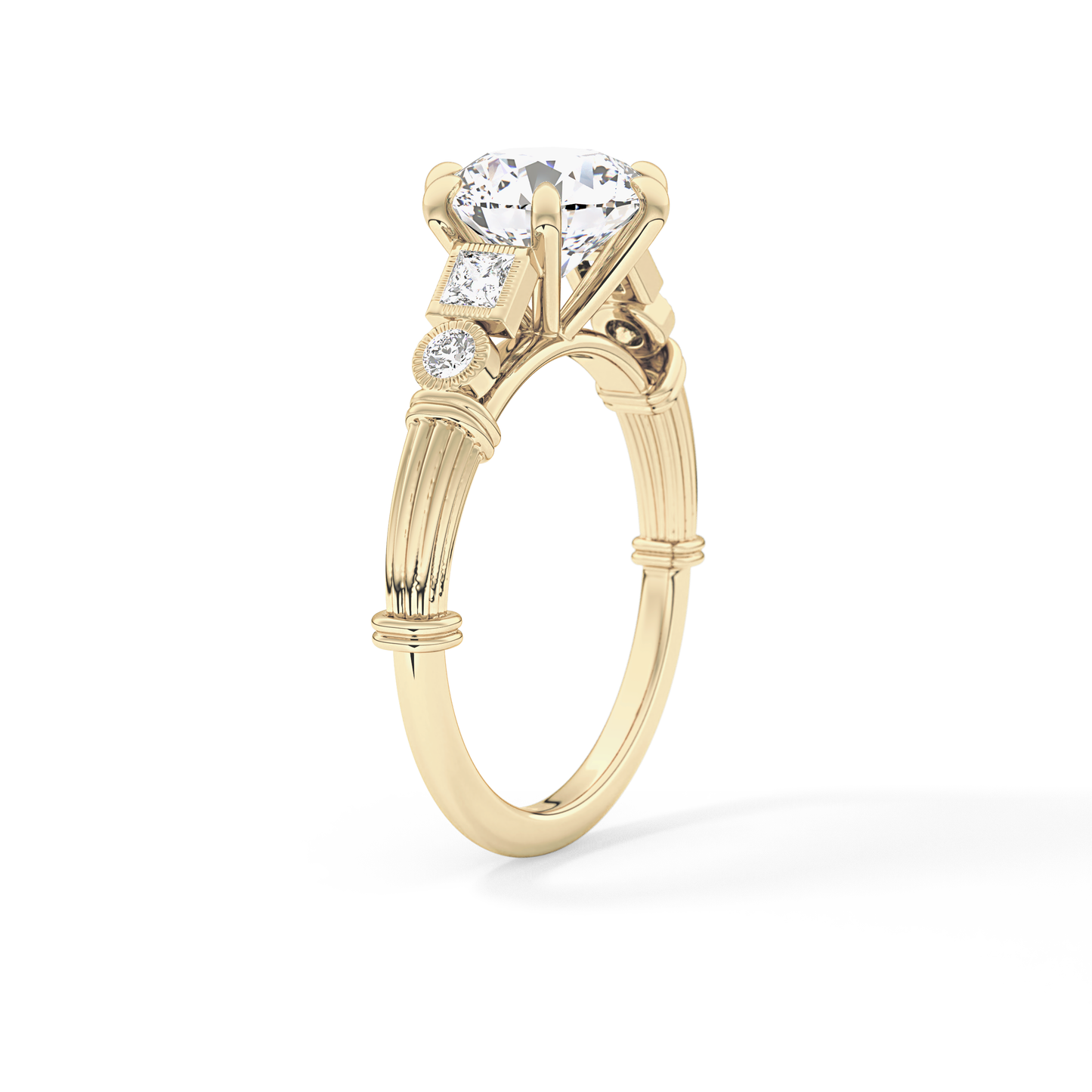 Round Cluster Lab Grown Diamond Engagement Ring
