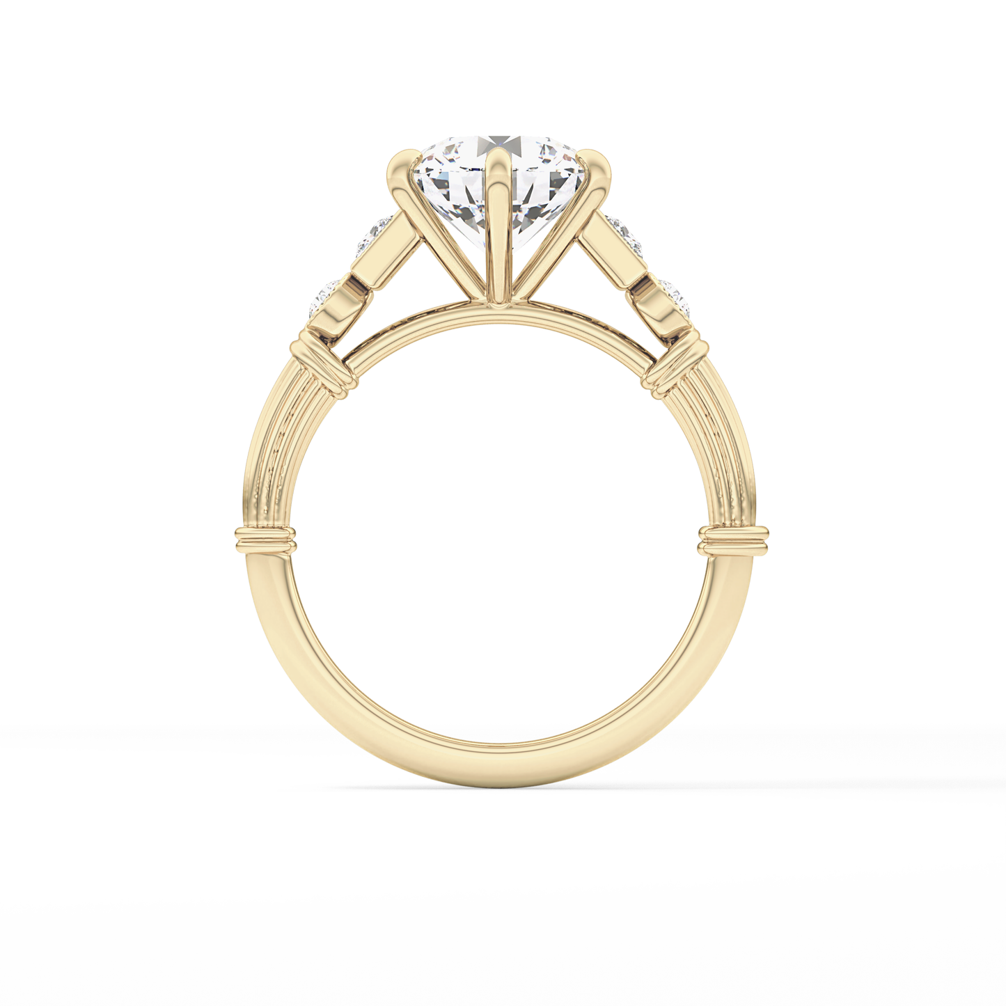 Round Cluster Lab Grown Diamond Engagement Ring