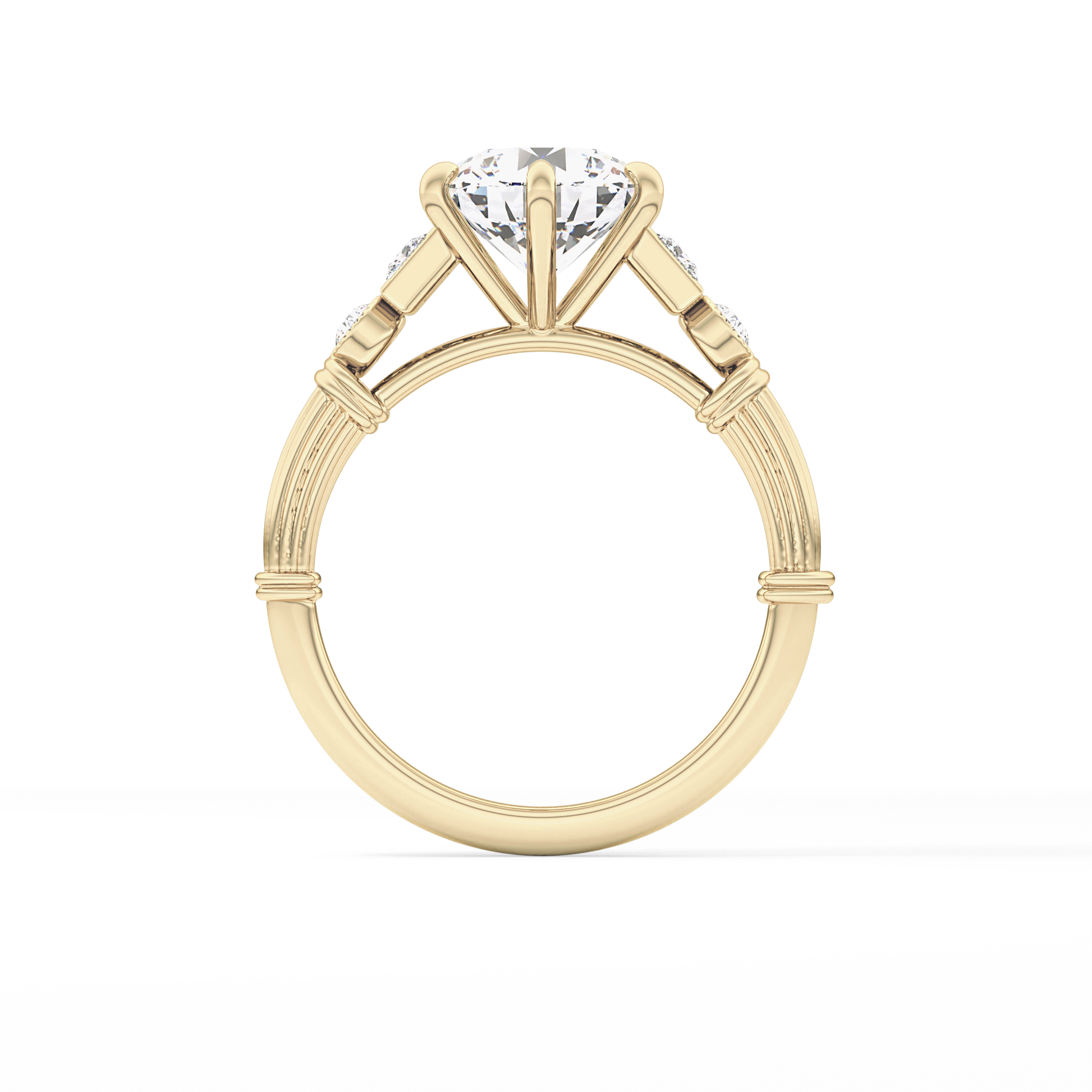 Round Cluster Lab Grown Diamond Engagement Ring