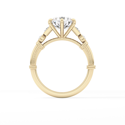 Round Cluster Lab Grown Diamond Engagement Ring
