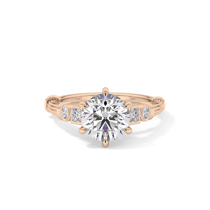 Round Cluster Lab Grown Diamond Engagement Ring