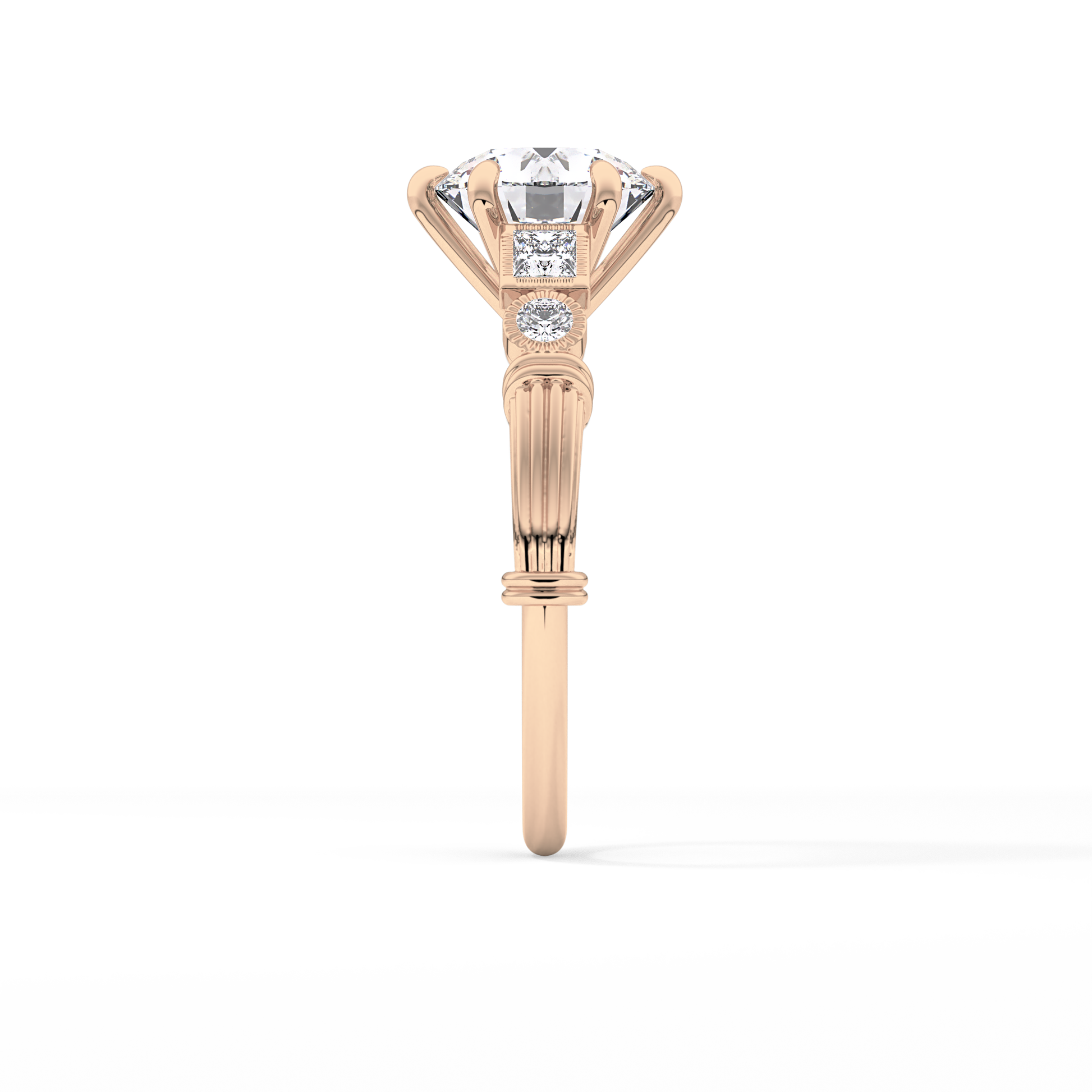 Round Cluster Lab Grown Diamond Engagement Ring