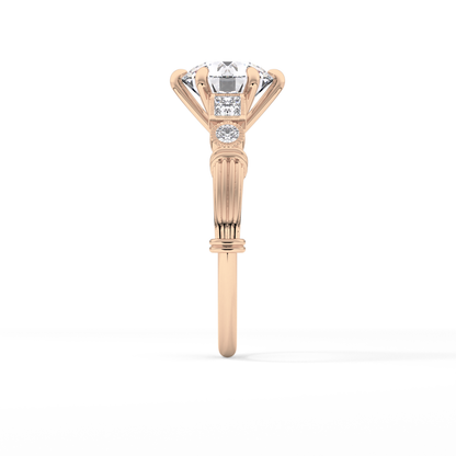 Round Cluster Lab Grown Diamond Engagement Ring