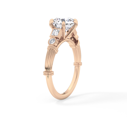 Round Cluster Lab Grown Diamond Engagement Ring