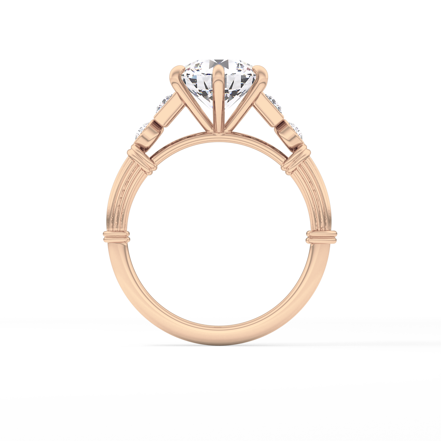 Round Cluster Lab Grown Diamond Engagement Ring
