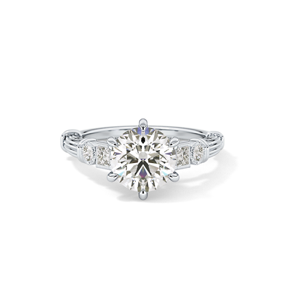 Round Cluster Lab Grown Diamond Engagement Ring