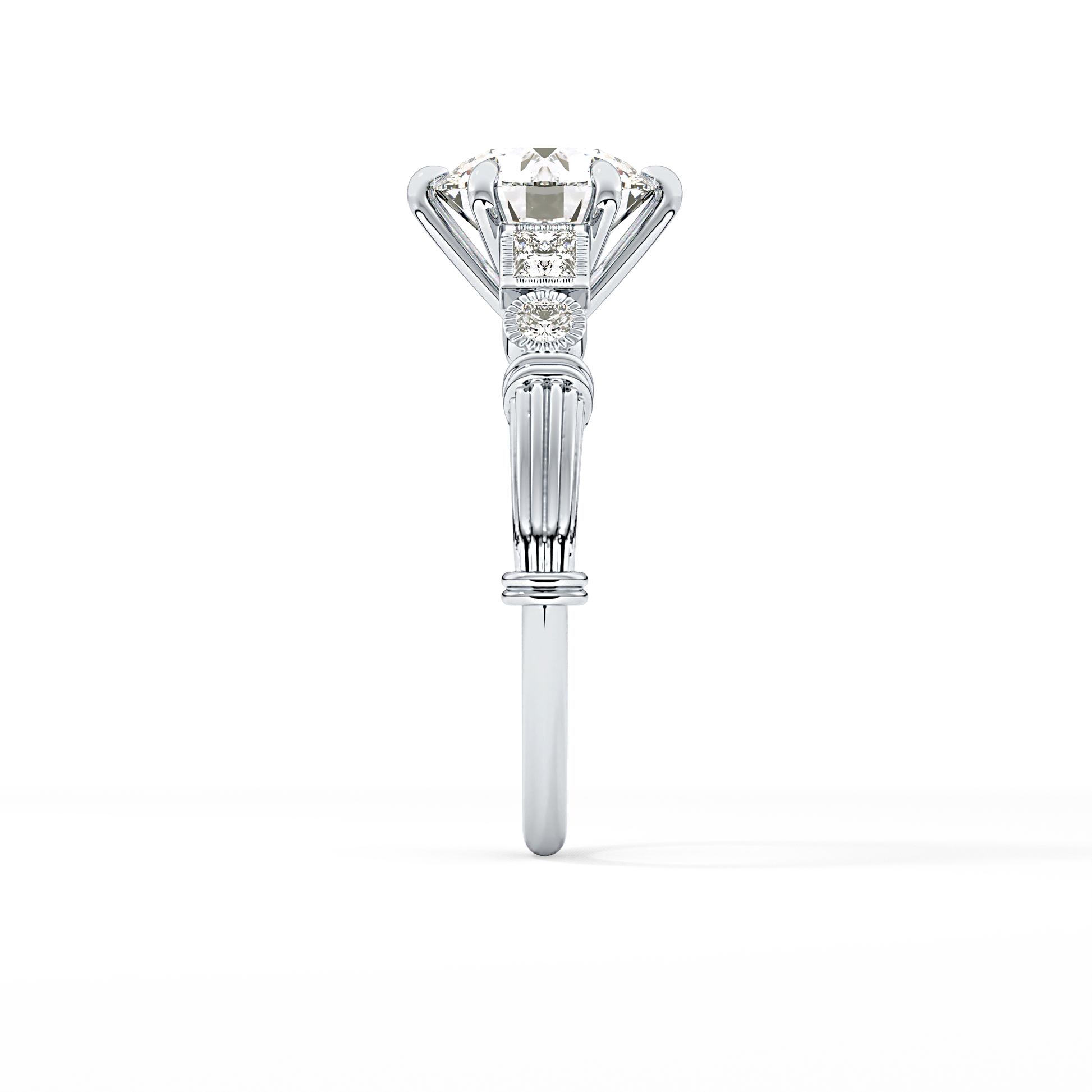 Round Cluster Lab Grown Diamond Engagement Ring