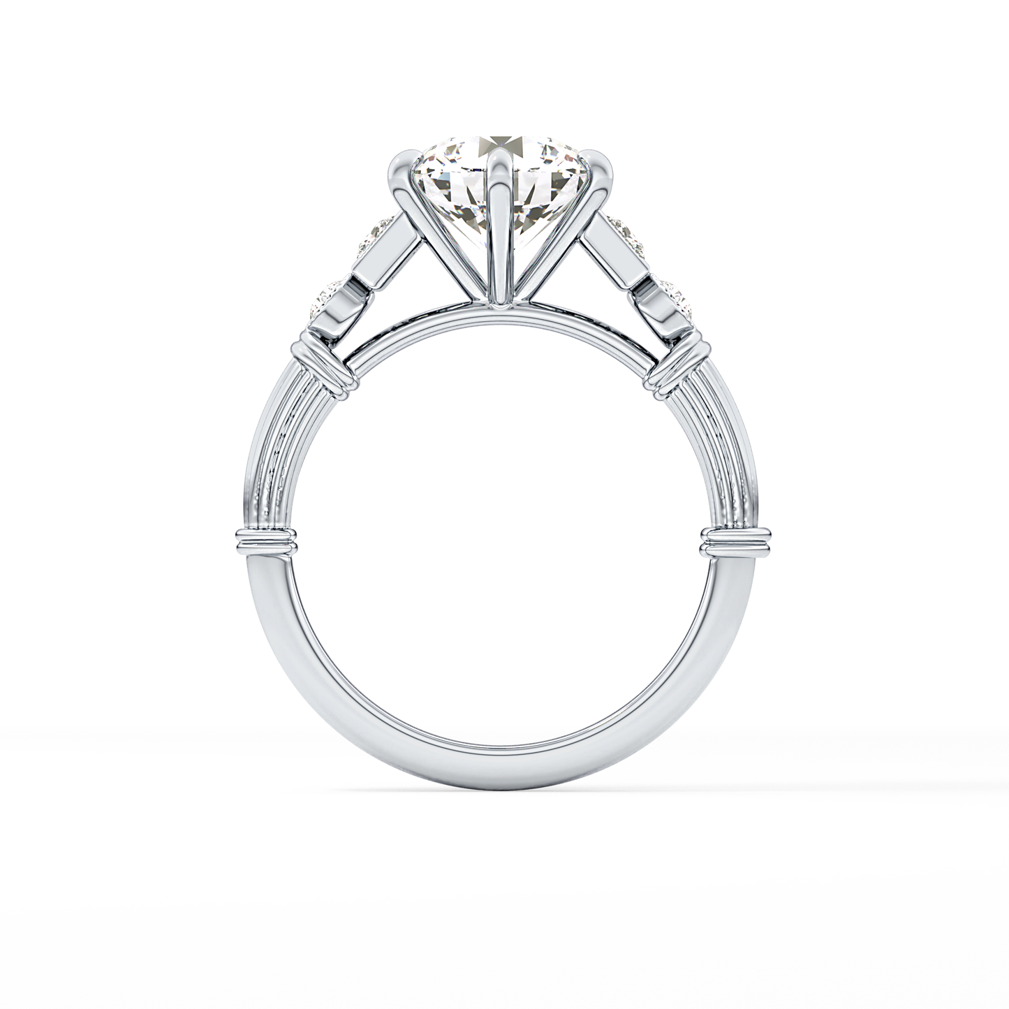 Round Cluster Lab Grown Diamond Engagement Ring