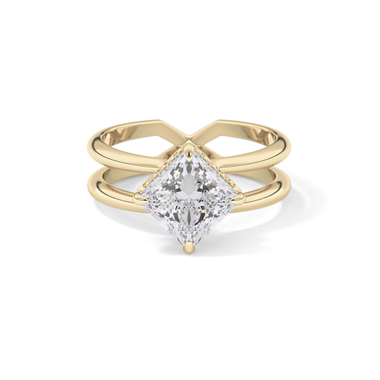 Princess Hidden Halo Lab Grown Diamond Engagement Ring