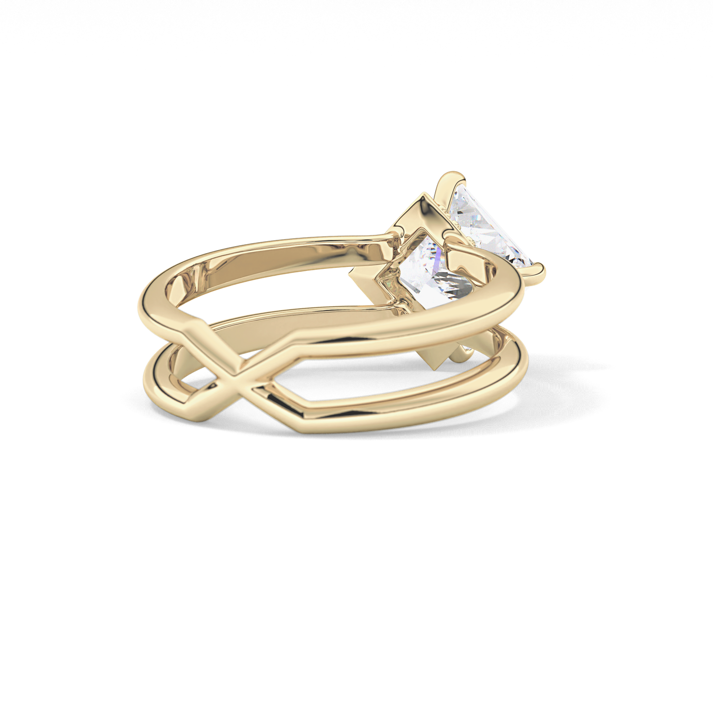 Princess Hidden Halo Lab Grown Diamond Engagement Ring