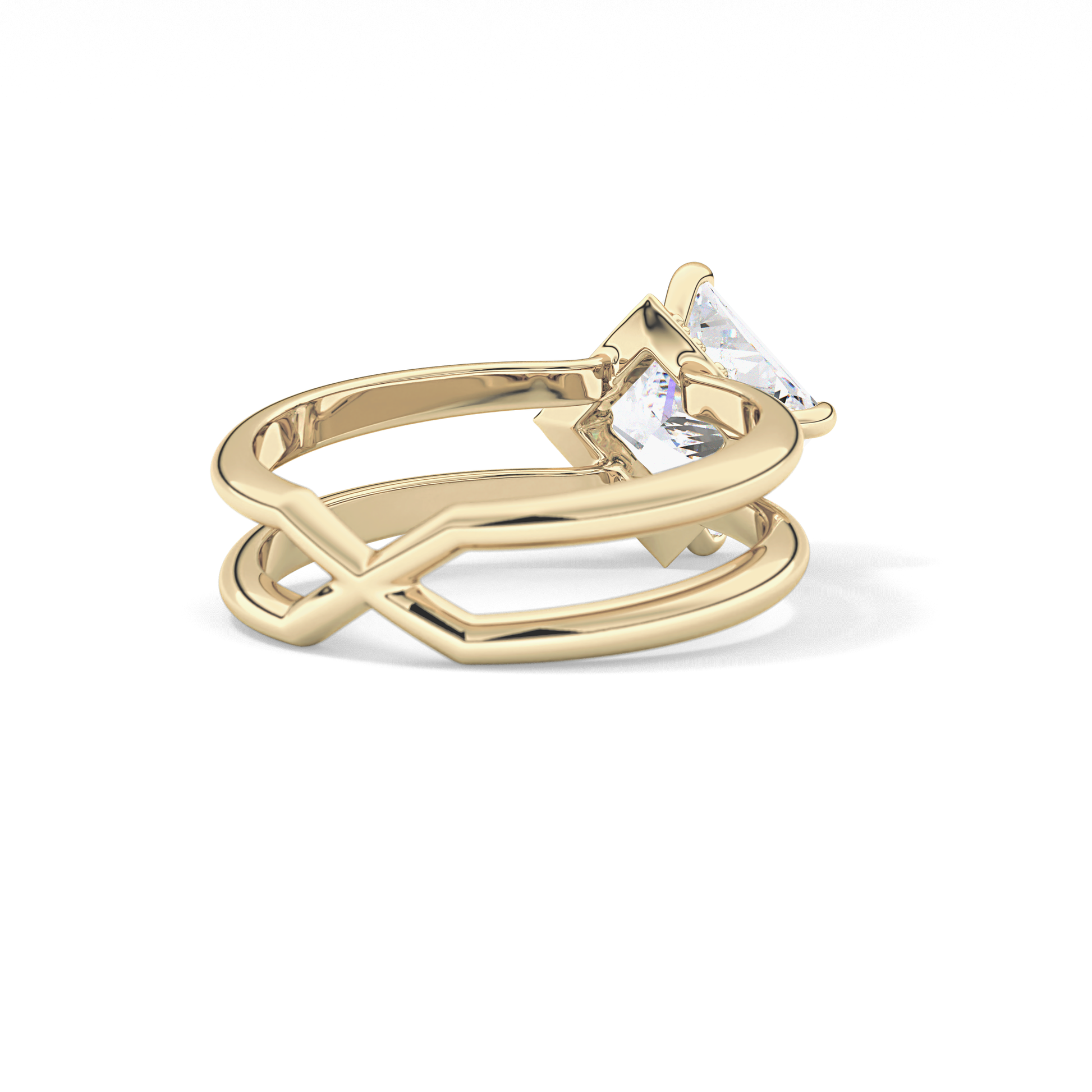Princess Hidden Halo Lab Grown Diamond Engagement Ring