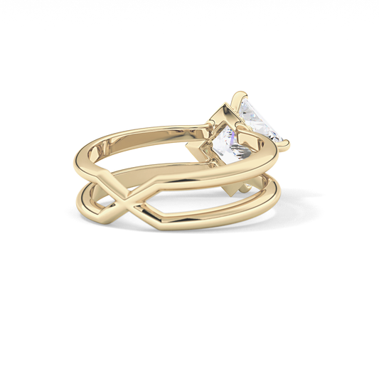 Princess Hidden Halo Lab Grown Diamond Engagement Ring
