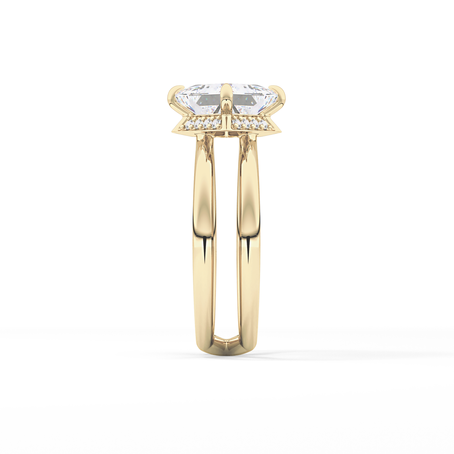 Princess Hidden Halo Lab Grown Diamond Engagement Ring