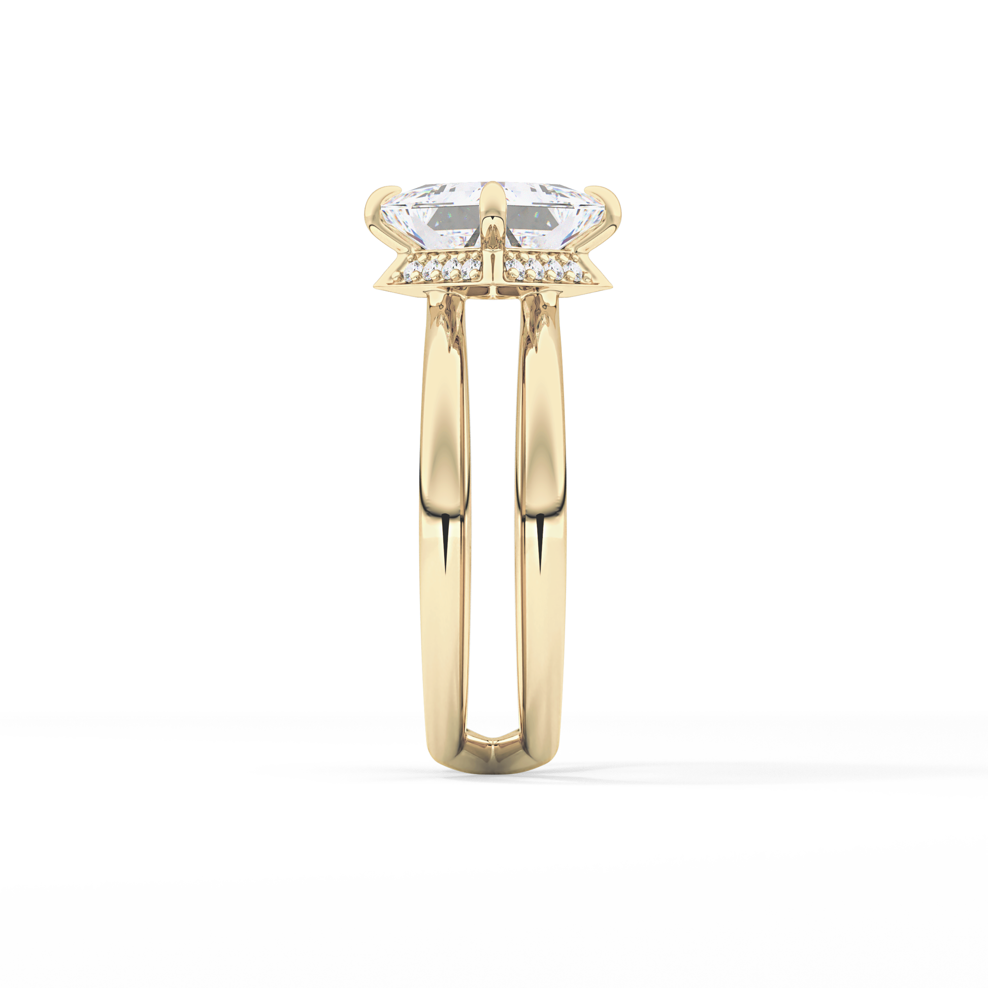 Princess Hidden Halo Lab Grown Diamond Engagement Ring
