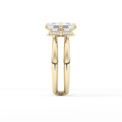 Princess Hidden Halo Lab Grown Diamond Engagement Ring