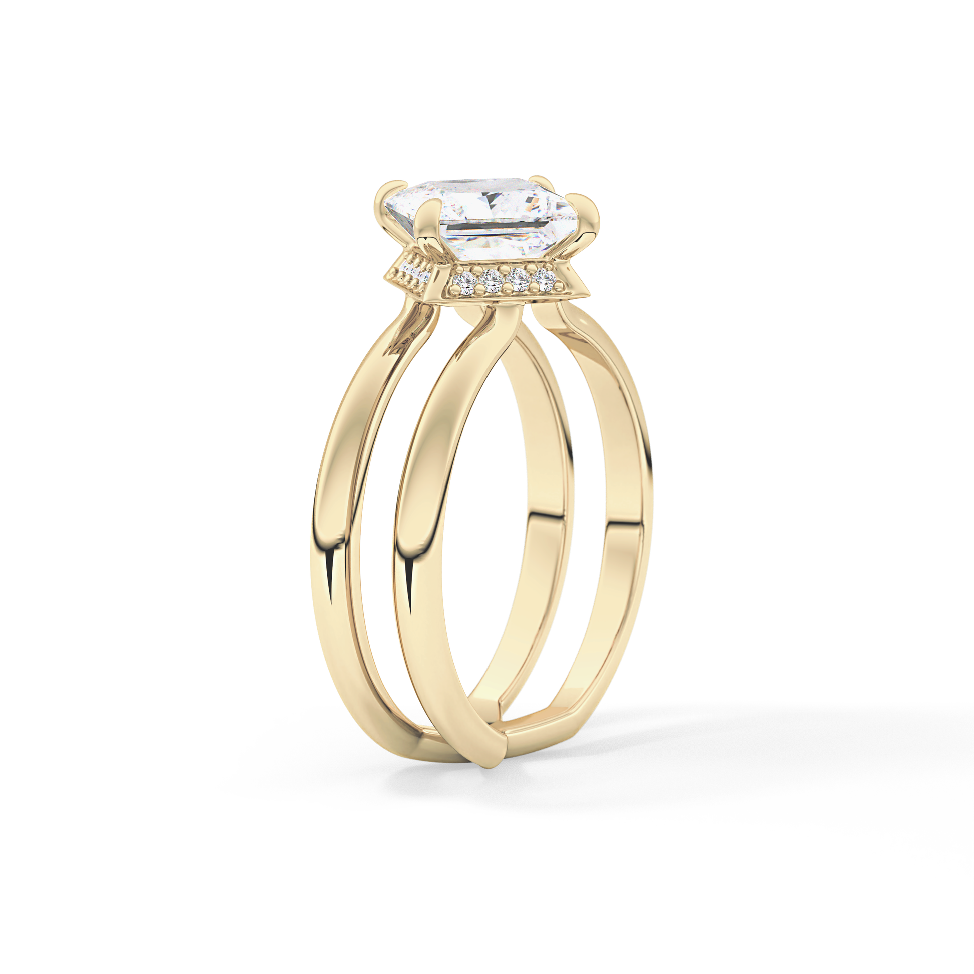 Princess Hidden Halo Lab Grown Diamond Engagement Ring