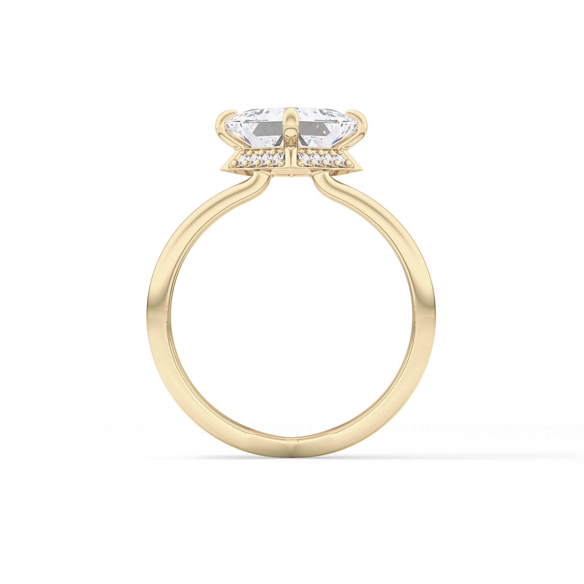 Princess Hidden Halo Lab Grown Diamond Engagement Ring