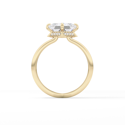 Princess Hidden Halo Lab Grown Diamond Engagement Ring