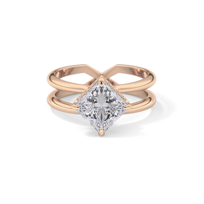 Princess Hidden Halo Lab Grown Diamond Engagement Ring