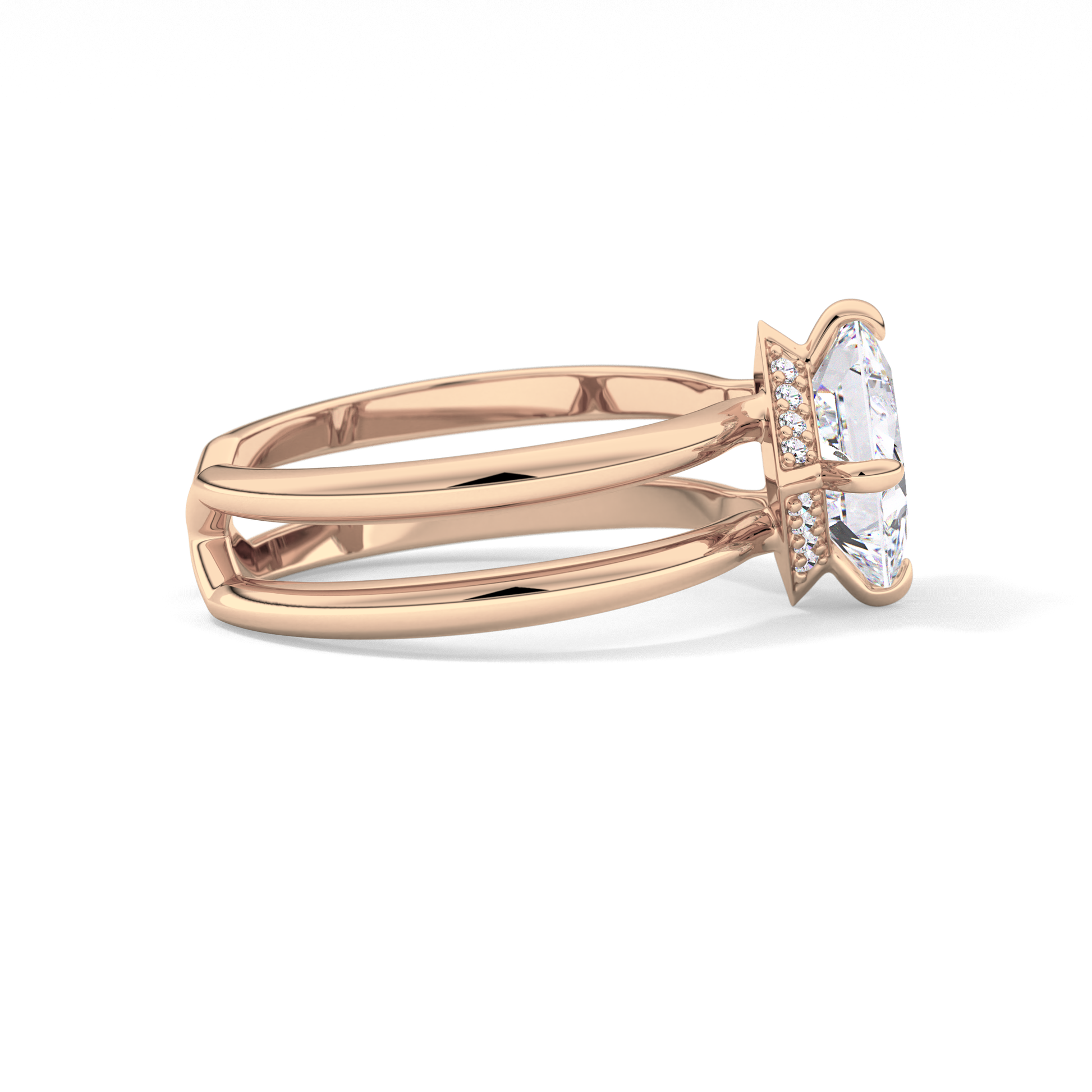 Princess Hidden Halo Lab Grown Diamond Engagement Ring