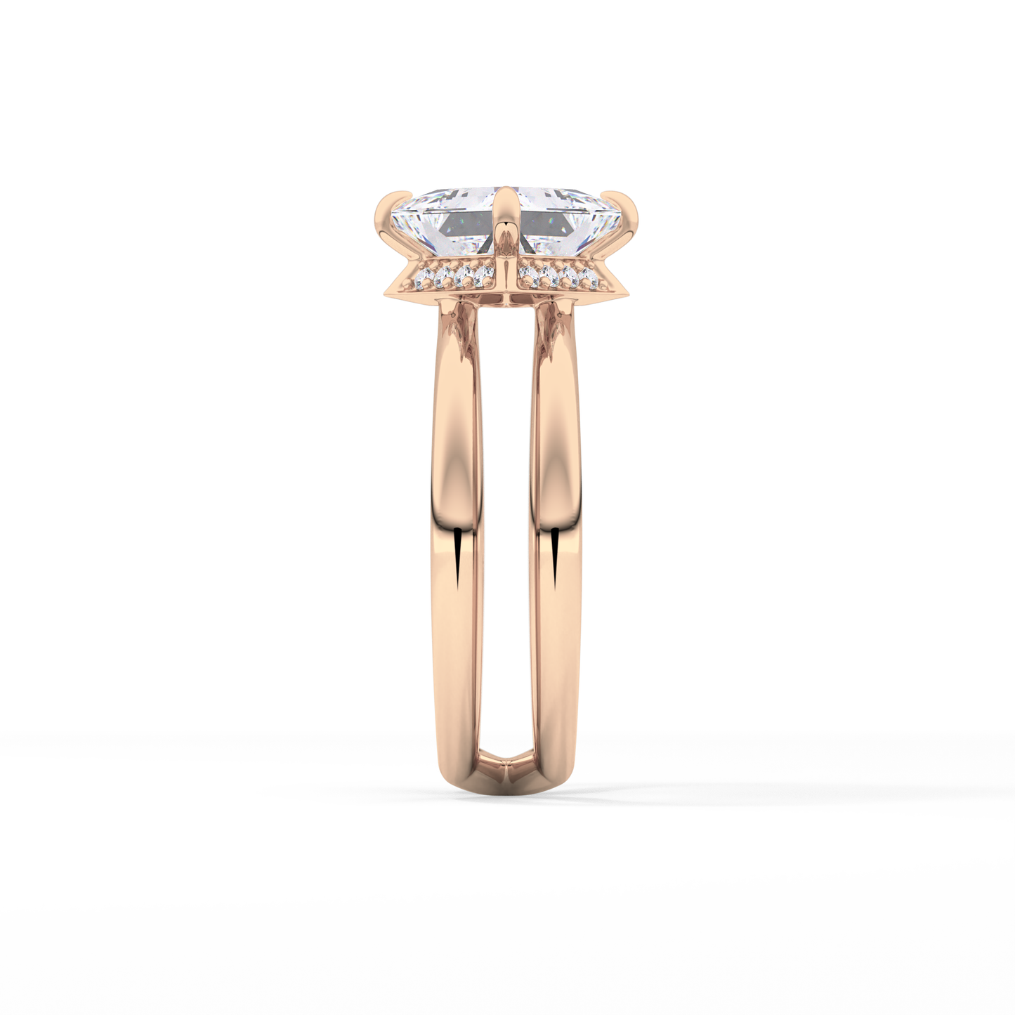 Princess Hidden Halo Lab Grown Diamond Engagement Ring