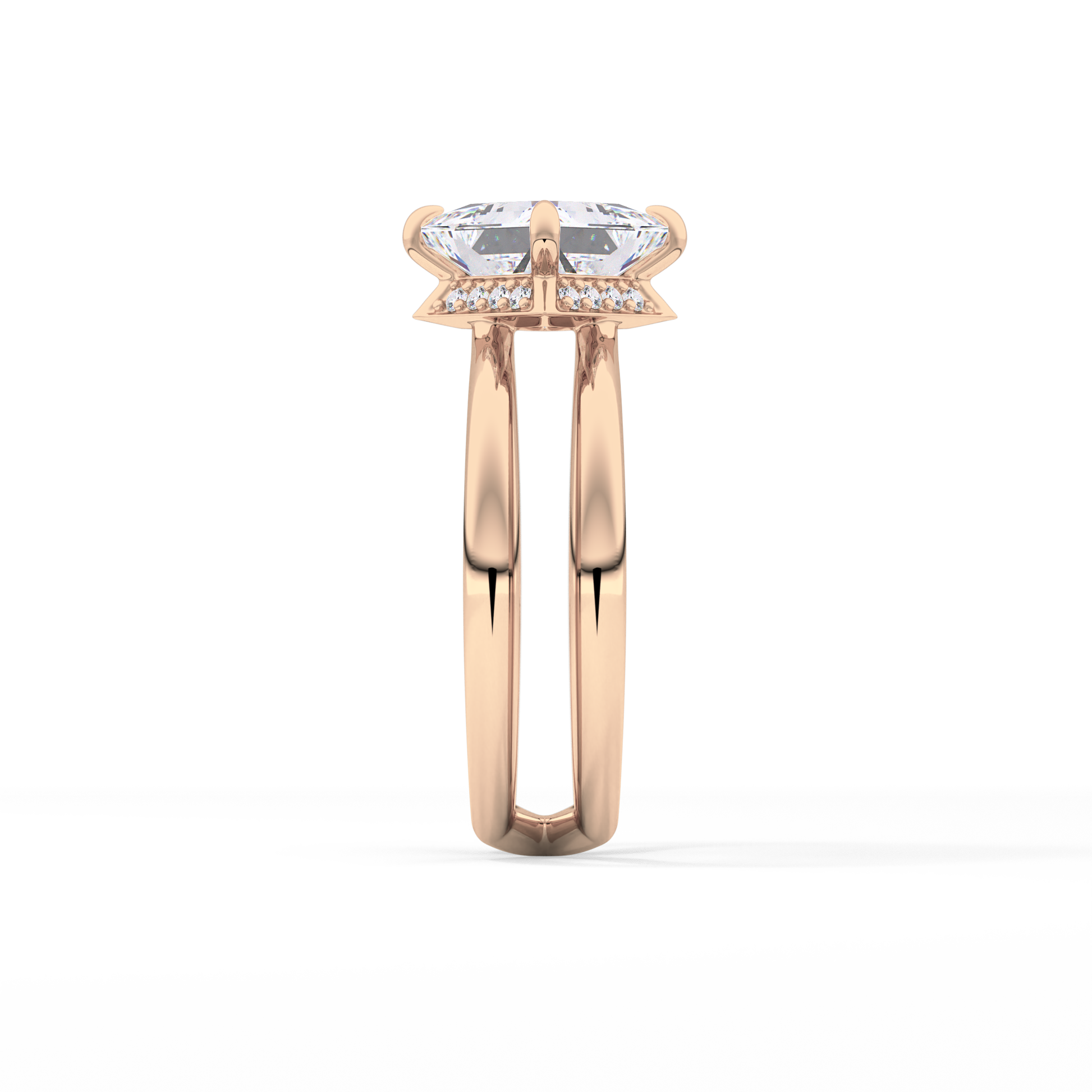 Princess Hidden Halo Lab Grown Diamond Engagement Ring