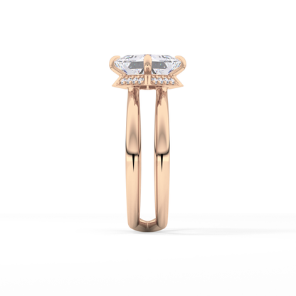 Princess Hidden Halo Lab Grown Diamond Engagement Ring