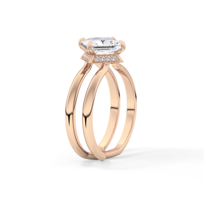 Princess Hidden Halo Lab Grown Diamond Engagement Ring