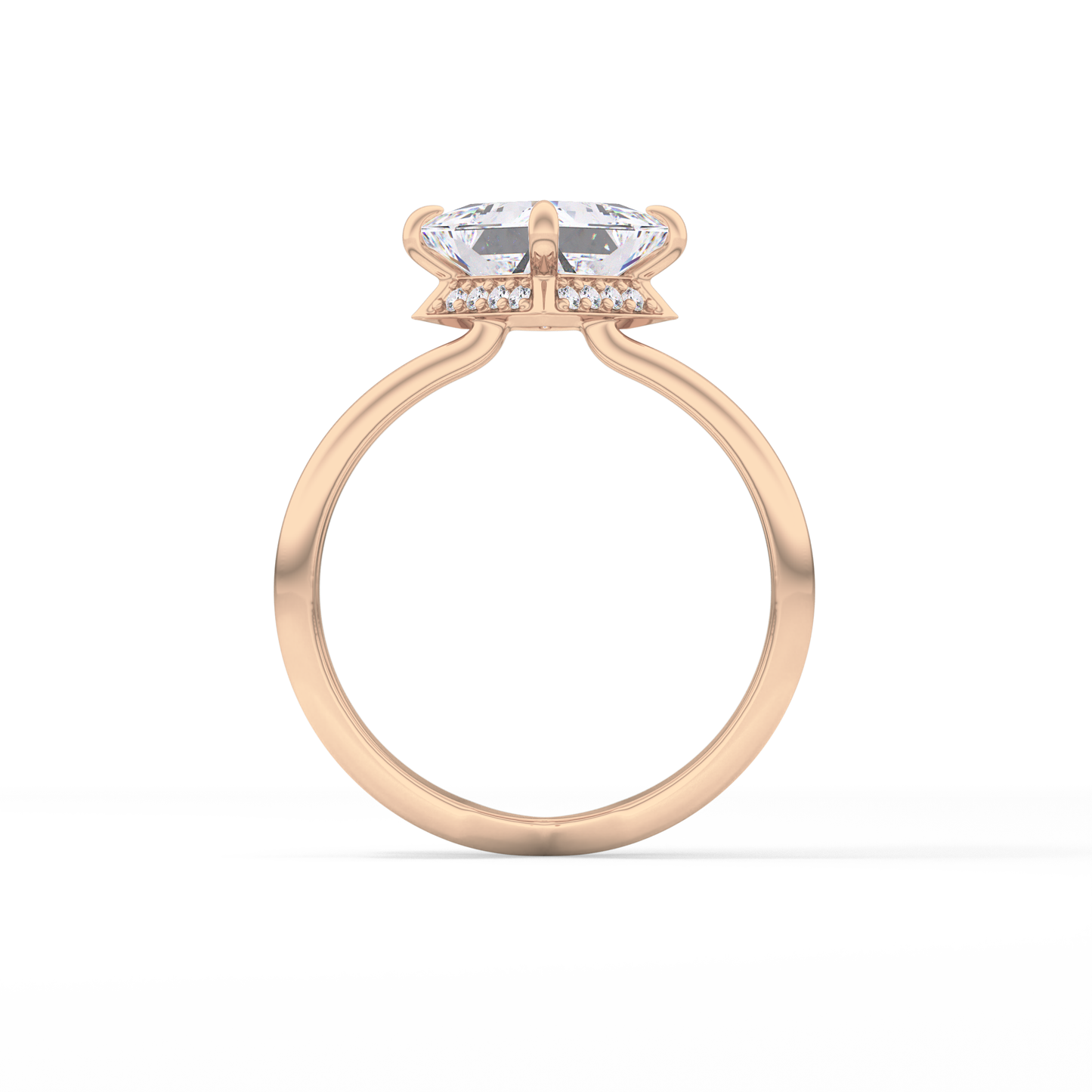 Princess Hidden Halo Lab Grown Diamond Engagement Ring