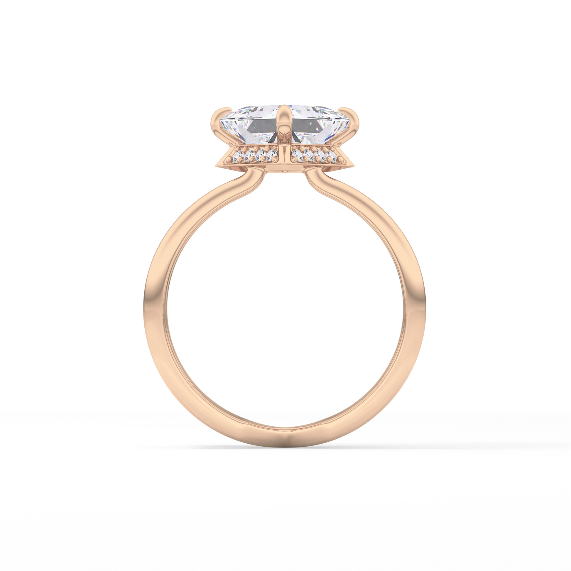 Princess Hidden Halo Lab Grown Diamond Engagement Ring