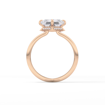 Princess Hidden Halo Lab Grown Diamond Engagement Ring