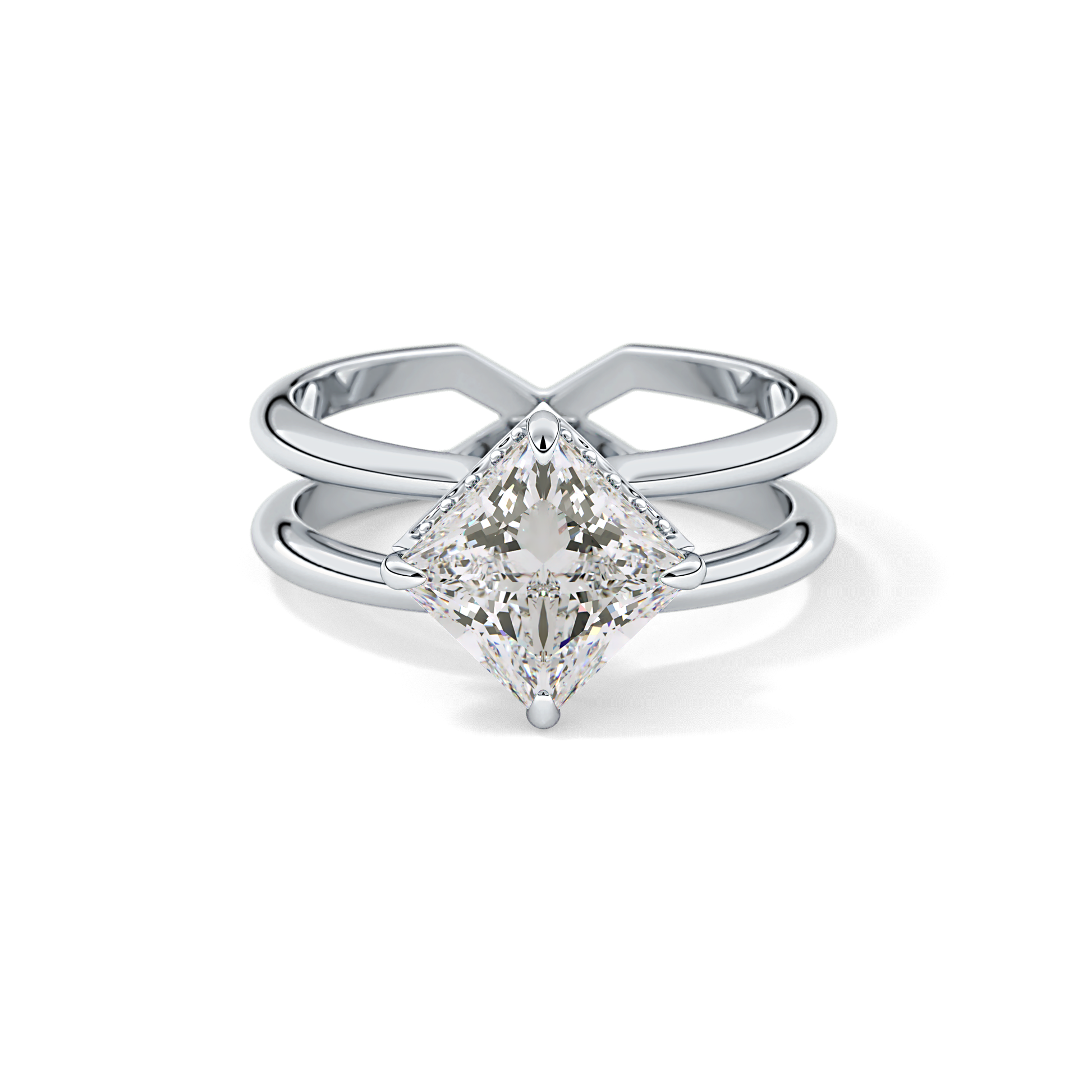Princess Hidden Halo Lab Grown Diamond Engagement Ring