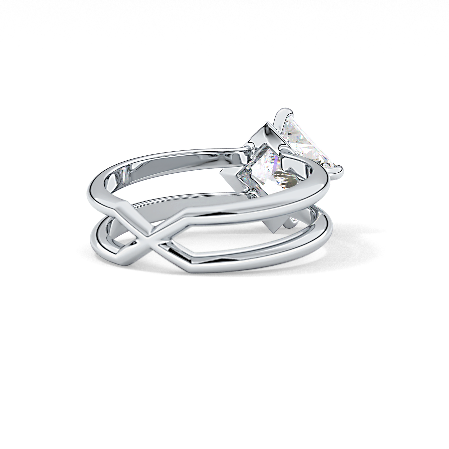 Princess Hidden Halo Lab Grown Diamond Engagement Ring