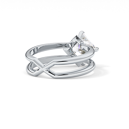 Princess Hidden Halo Lab Grown Diamond Engagement Ring