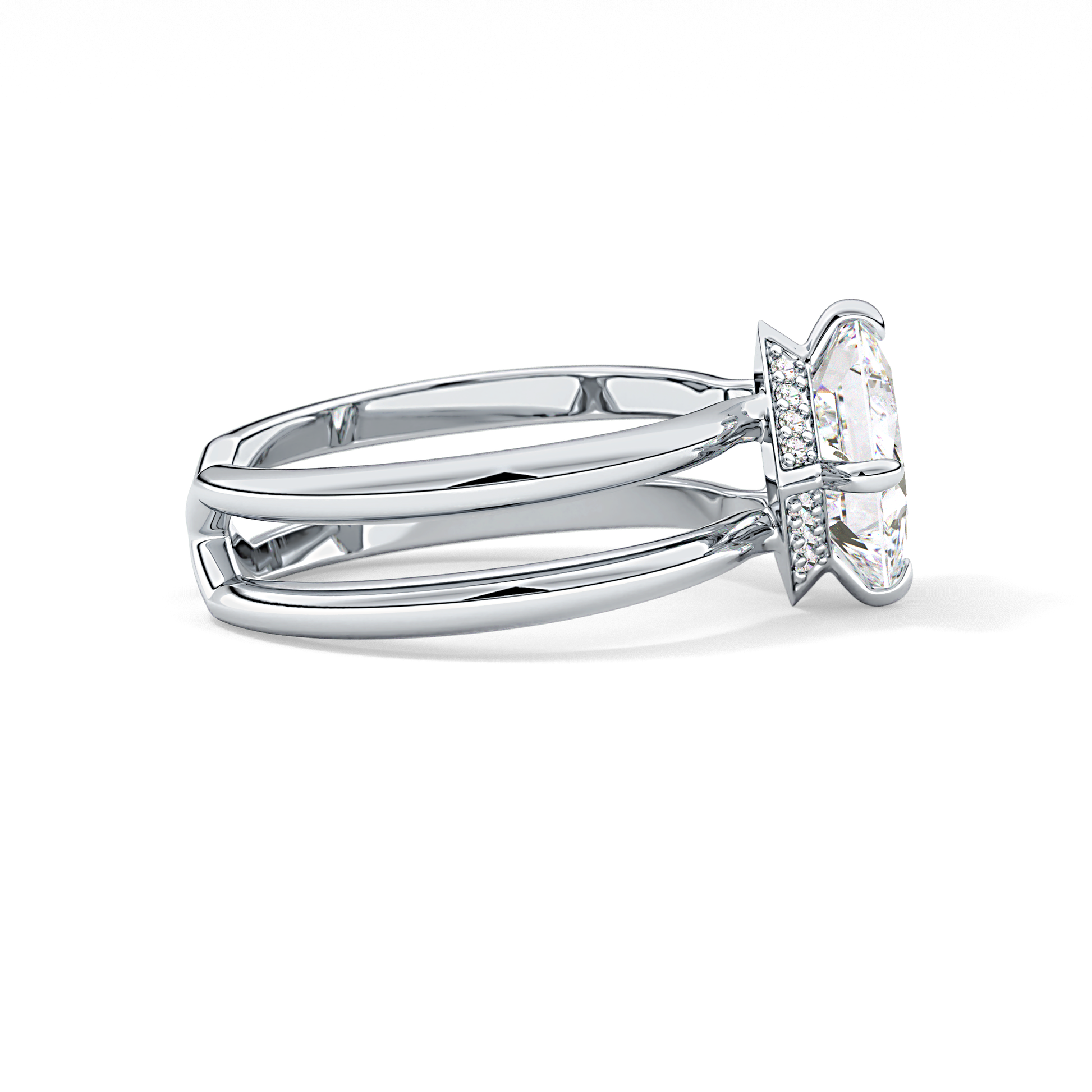Princess Hidden Halo Lab Grown Diamond Engagement Ring