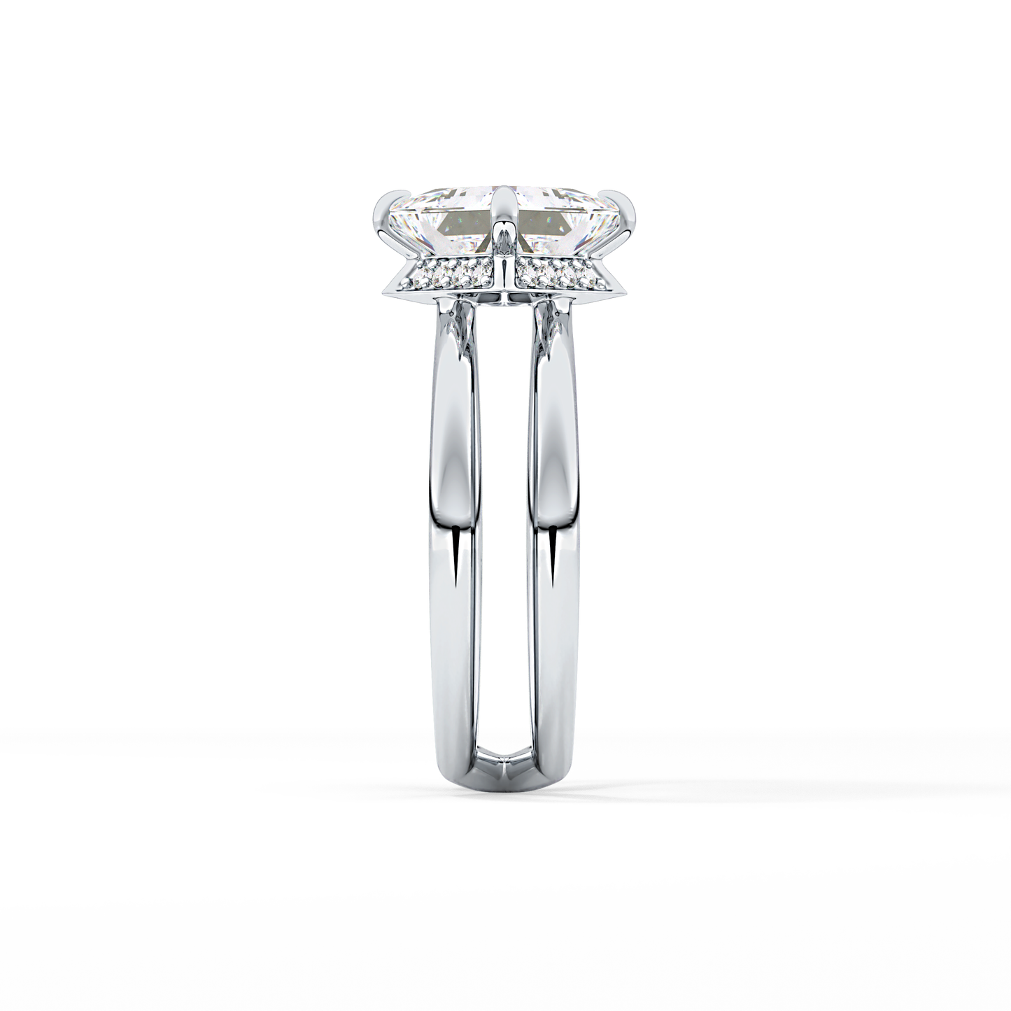 Princess Hidden Halo Lab Grown Diamond Engagement Ring
