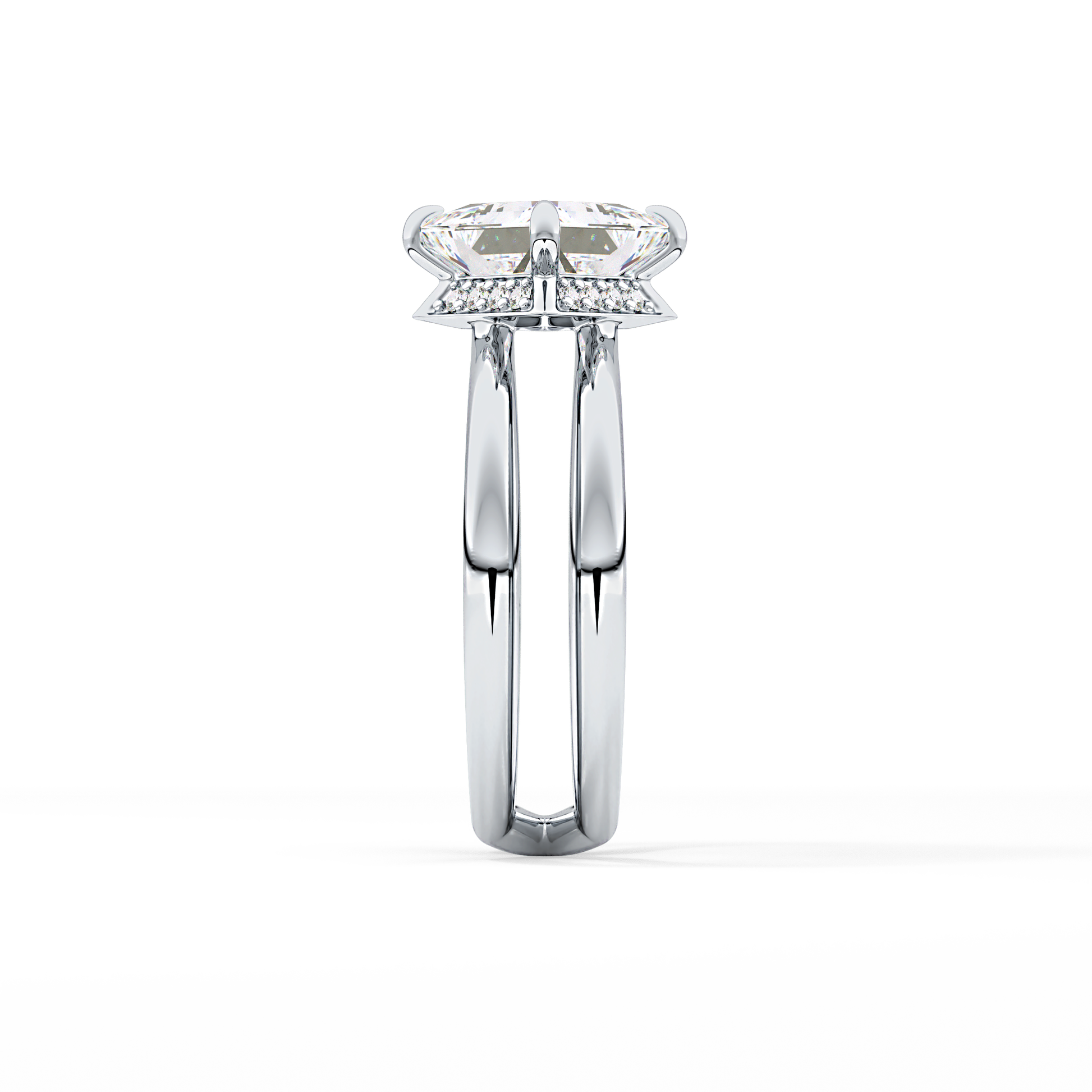 Princess Hidden Halo Lab Grown Diamond Engagement Ring