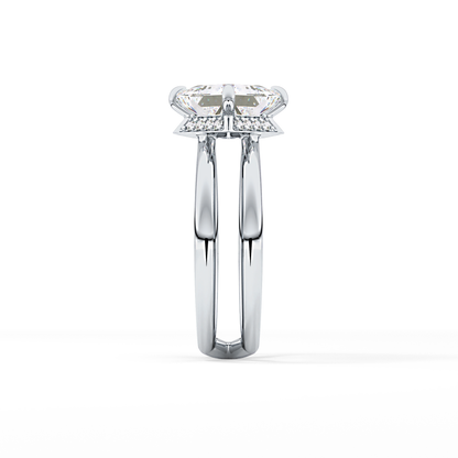 Princess Hidden Halo Lab Grown Diamond Engagement Ring