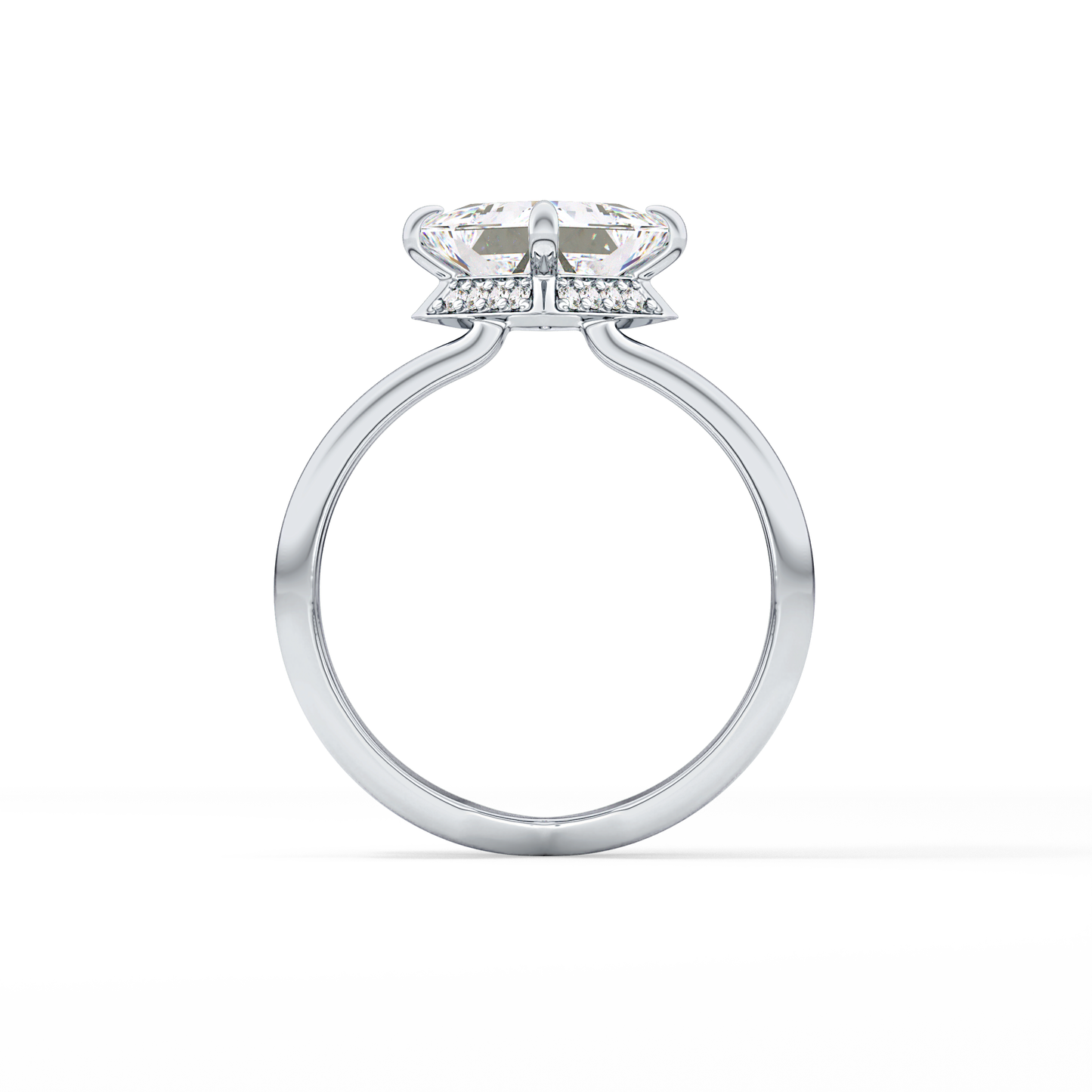 Princess Hidden Halo Lab Grown Diamond Engagement Ring