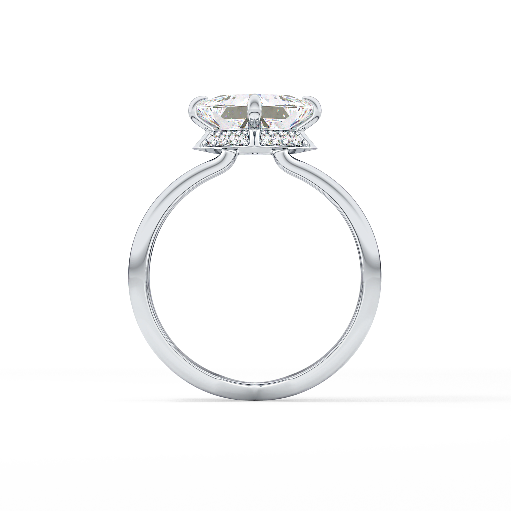 Princess Hidden Halo Lab Grown Diamond Engagement Ring