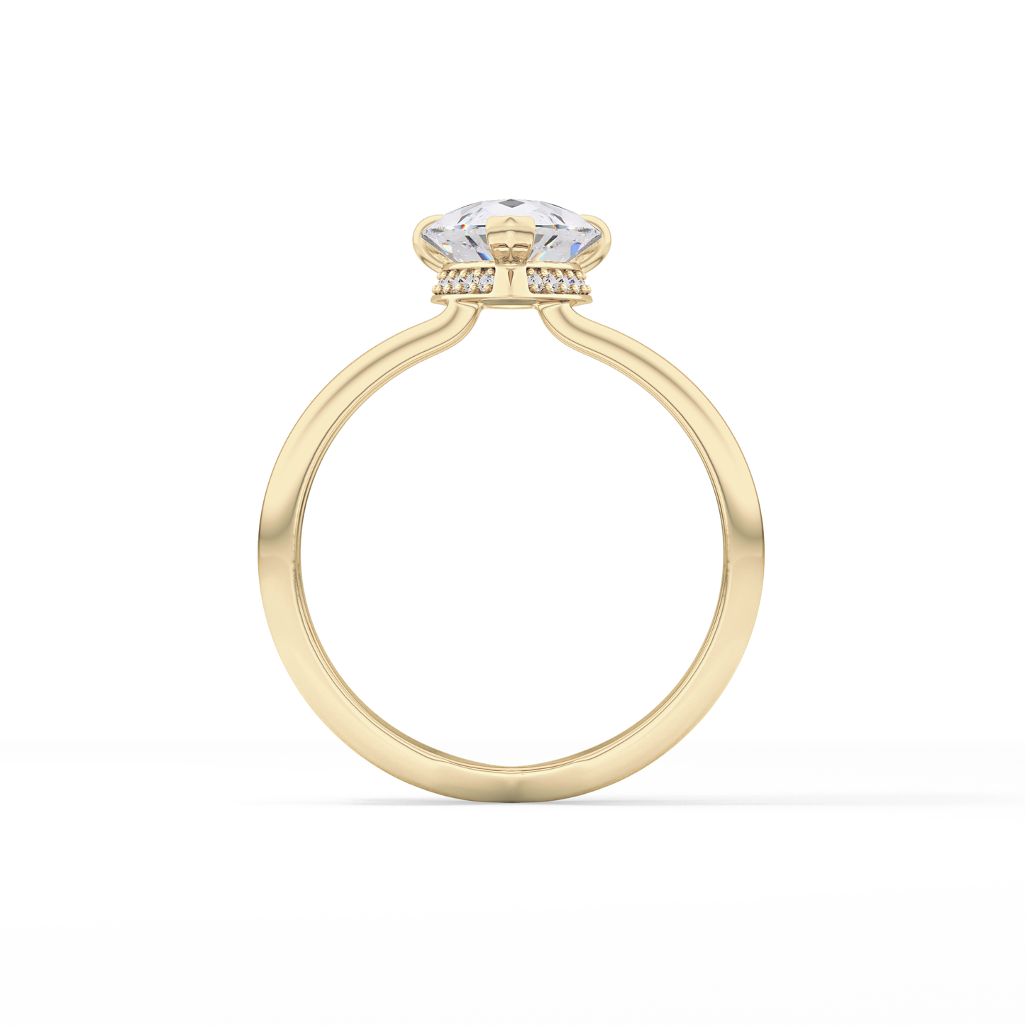 Pear Double Shank & Hidden Halo Lab Grown Diamond Engagement Ring