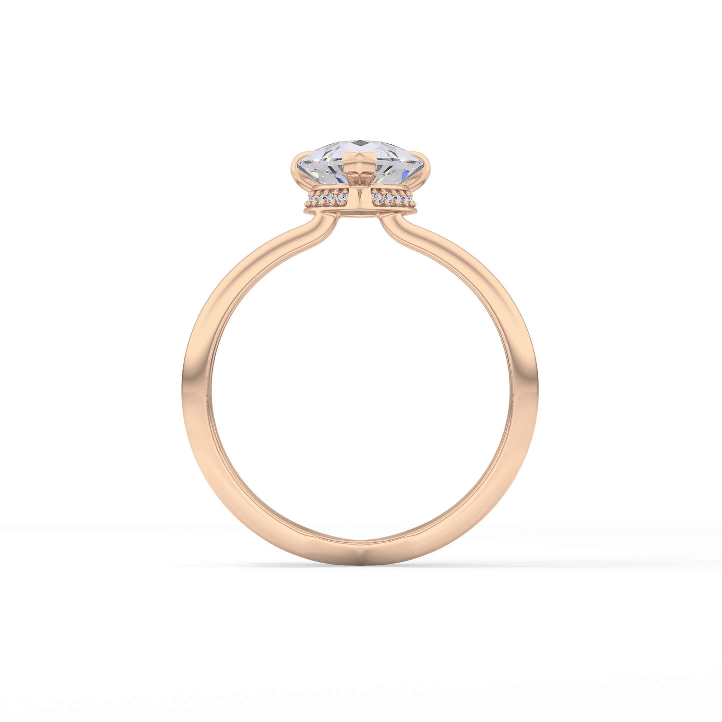 Pear Double Shank & Hidden Halo Lab Grown Diamond Engagement Ring
