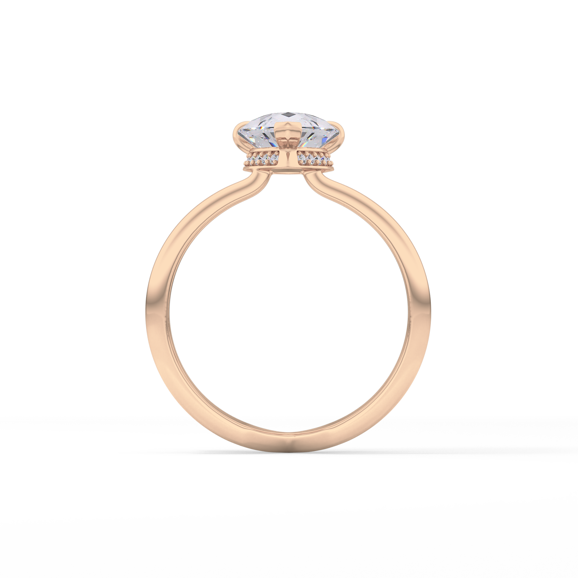 Pear Double Shank & Hidden Halo Lab Grown Diamond Engagement Ring