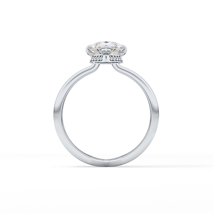 Pear Double Shank & Hidden Halo Lab Grown Diamond Engagement Ring