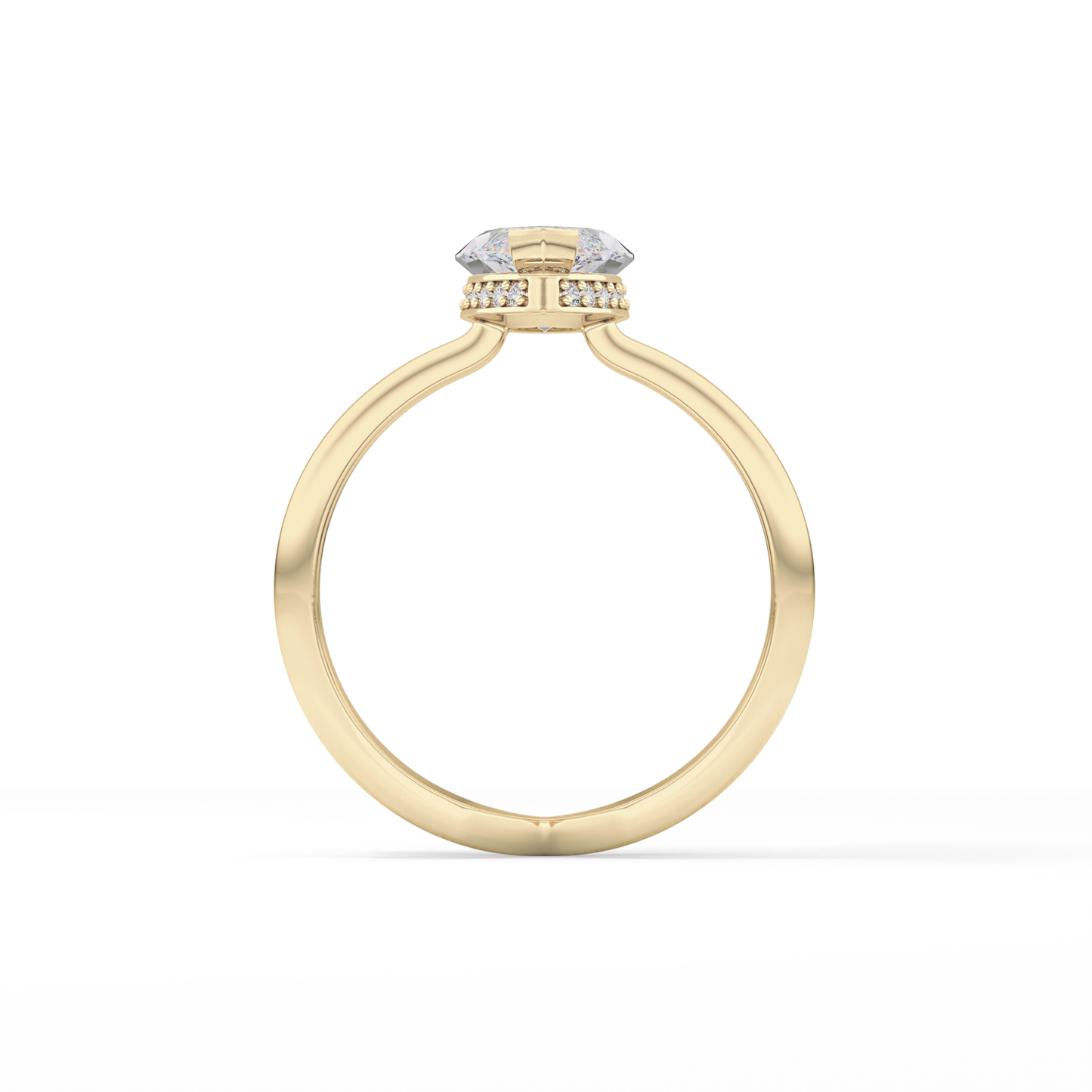 Marquise Double Shank & Hidden Halo Lab Grown Diamond Engagement Ring