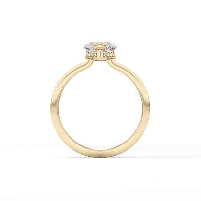 Marquise Double Shank & Hidden Halo Lab Grown Diamond Engagement Ring