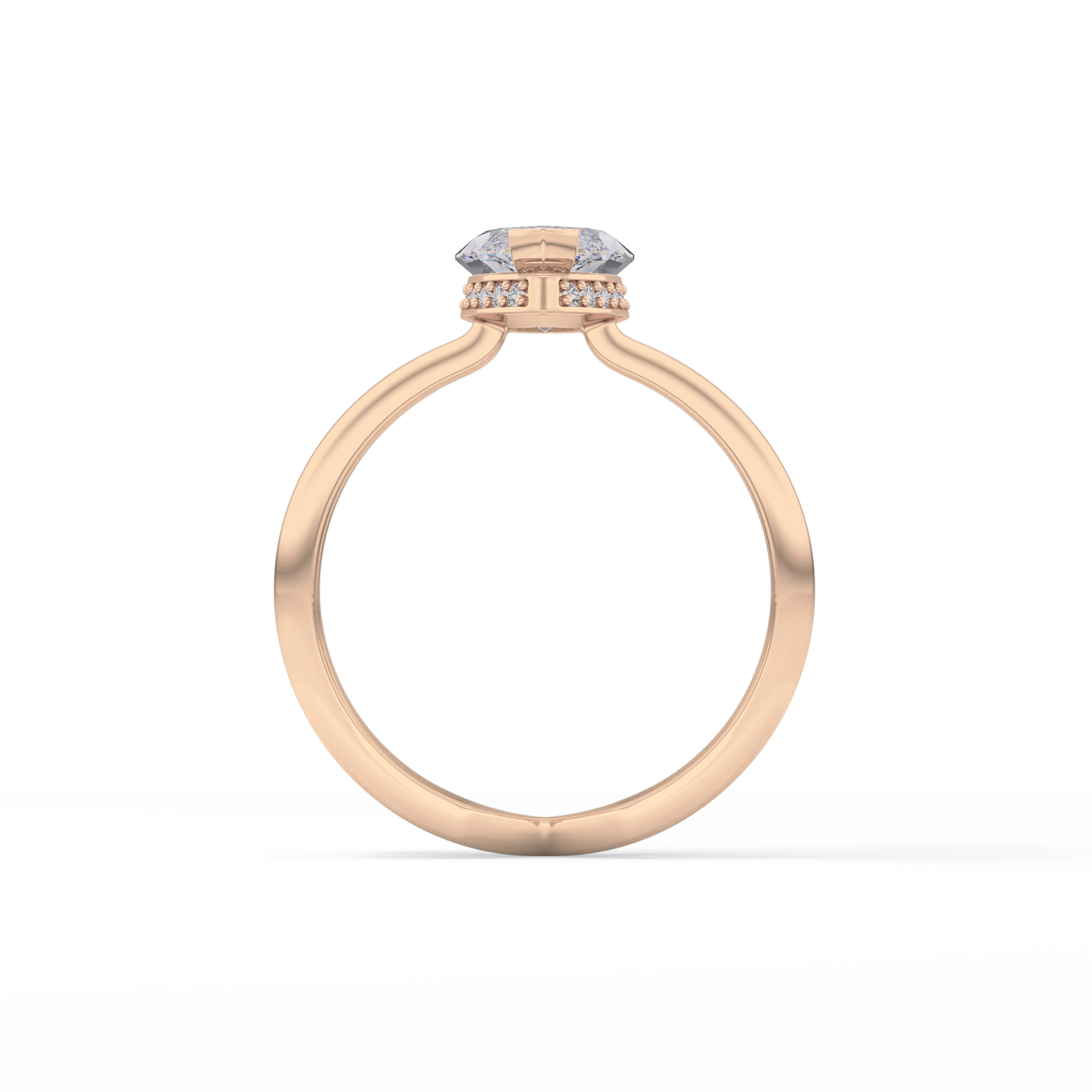 Marquise Double Shank & Hidden Halo Lab Grown Diamond Engagement Ring